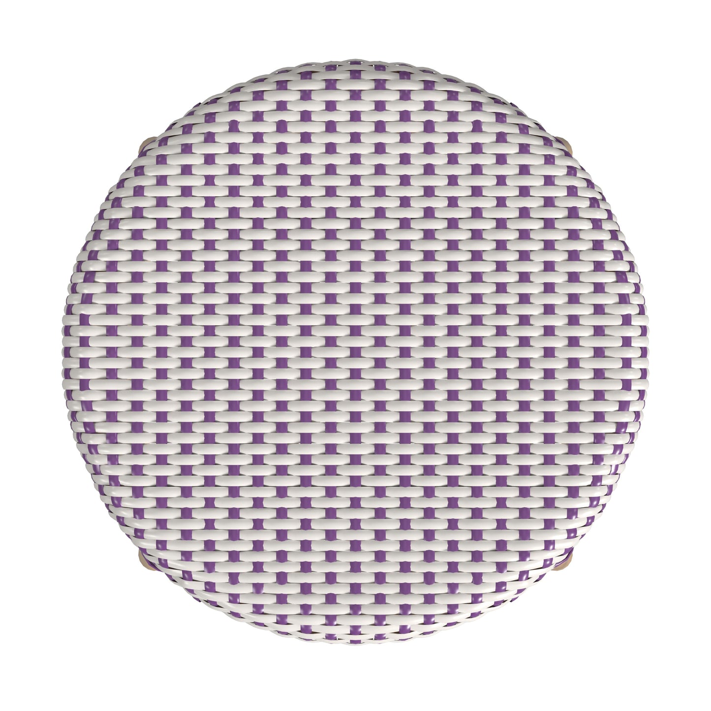 Tobias Rattan Round 24" Counter Stool in White and Purple Dot 9371429