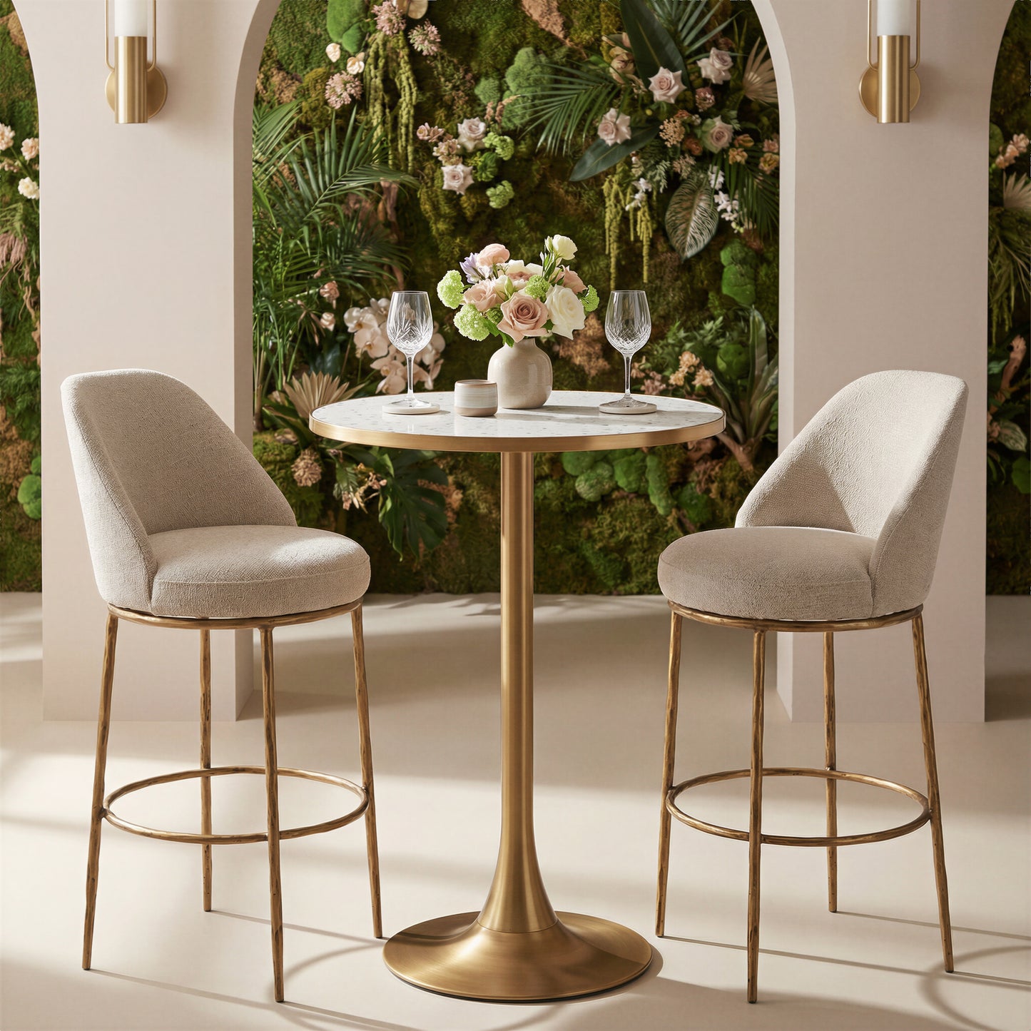 Bite Bar Table Beige & Gold - 9