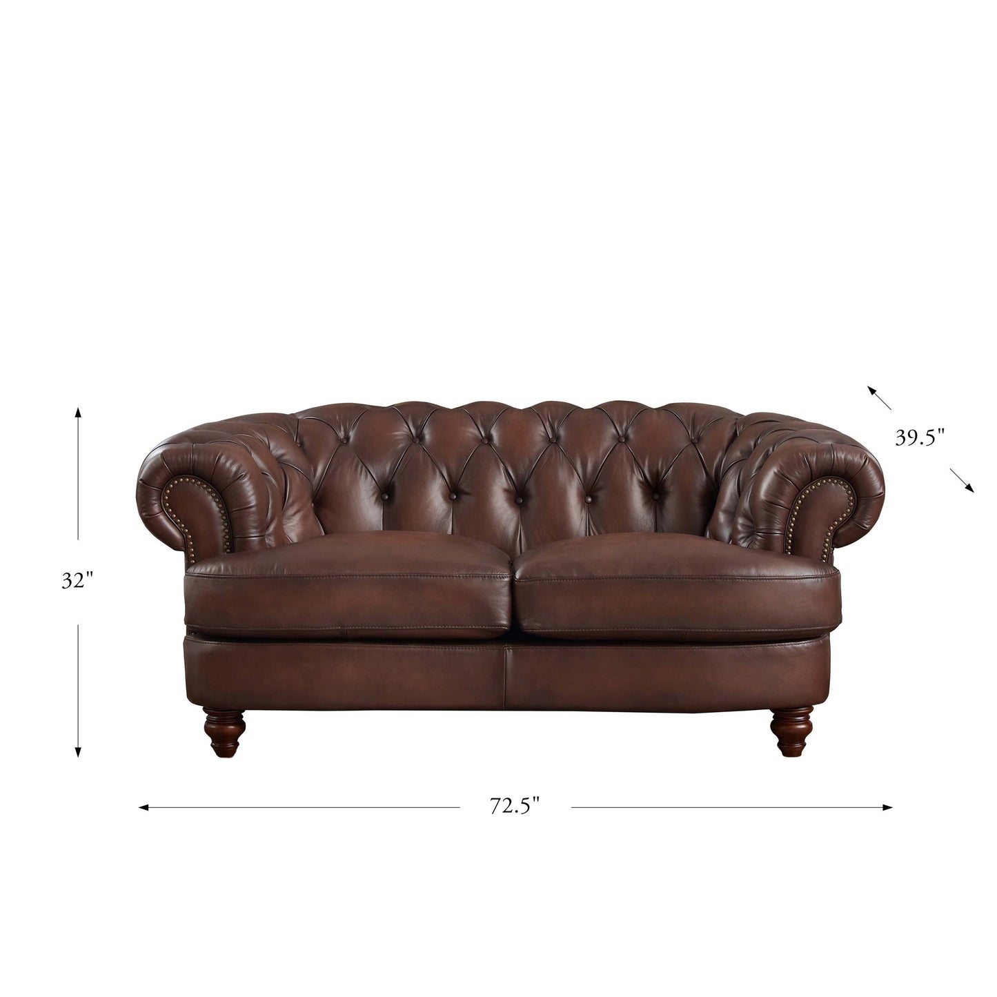 Newport Loveseat Caramel Brown