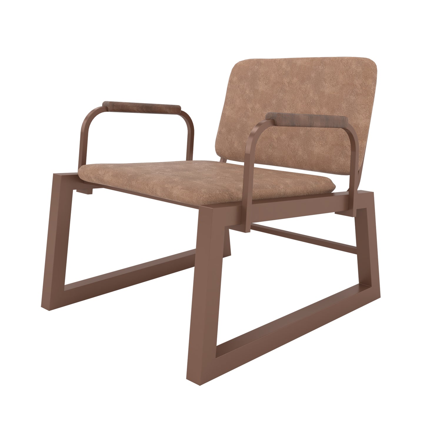Manhattan Comfort Whythe PU Leather Low Accent Chair 1.0 in Corten AC-4PZ-217