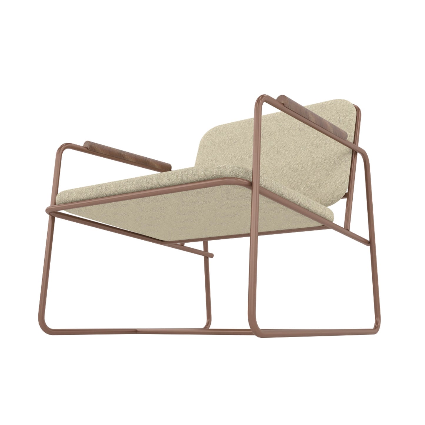 Manhattan Comfort Whythe PU Leather Low Accent Chair 2.0 in Natural Linen & Corten AC-5PZ-205