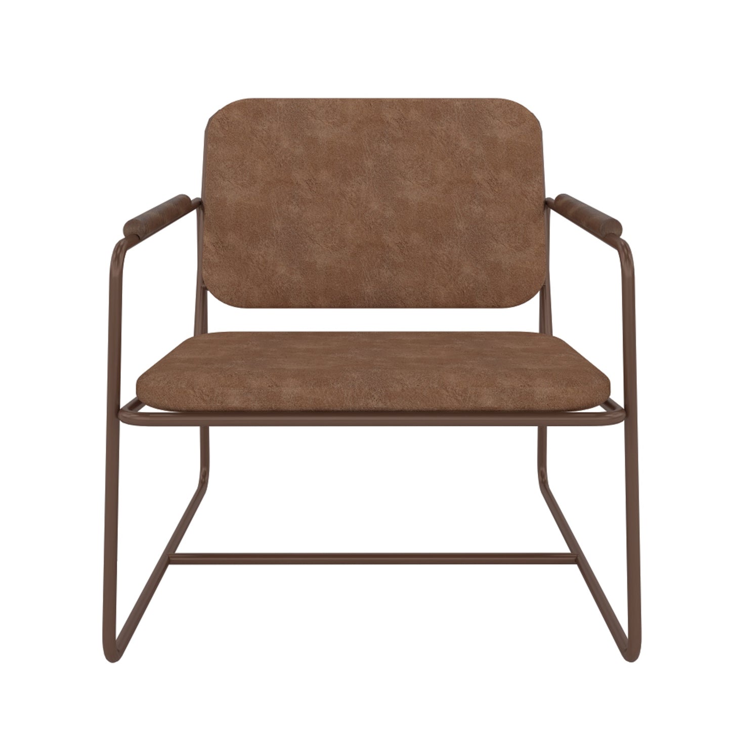 Manhattan Comfort Whythe PU Leather Low Accent Chair 2.0 in Corten AC-5PZ-217