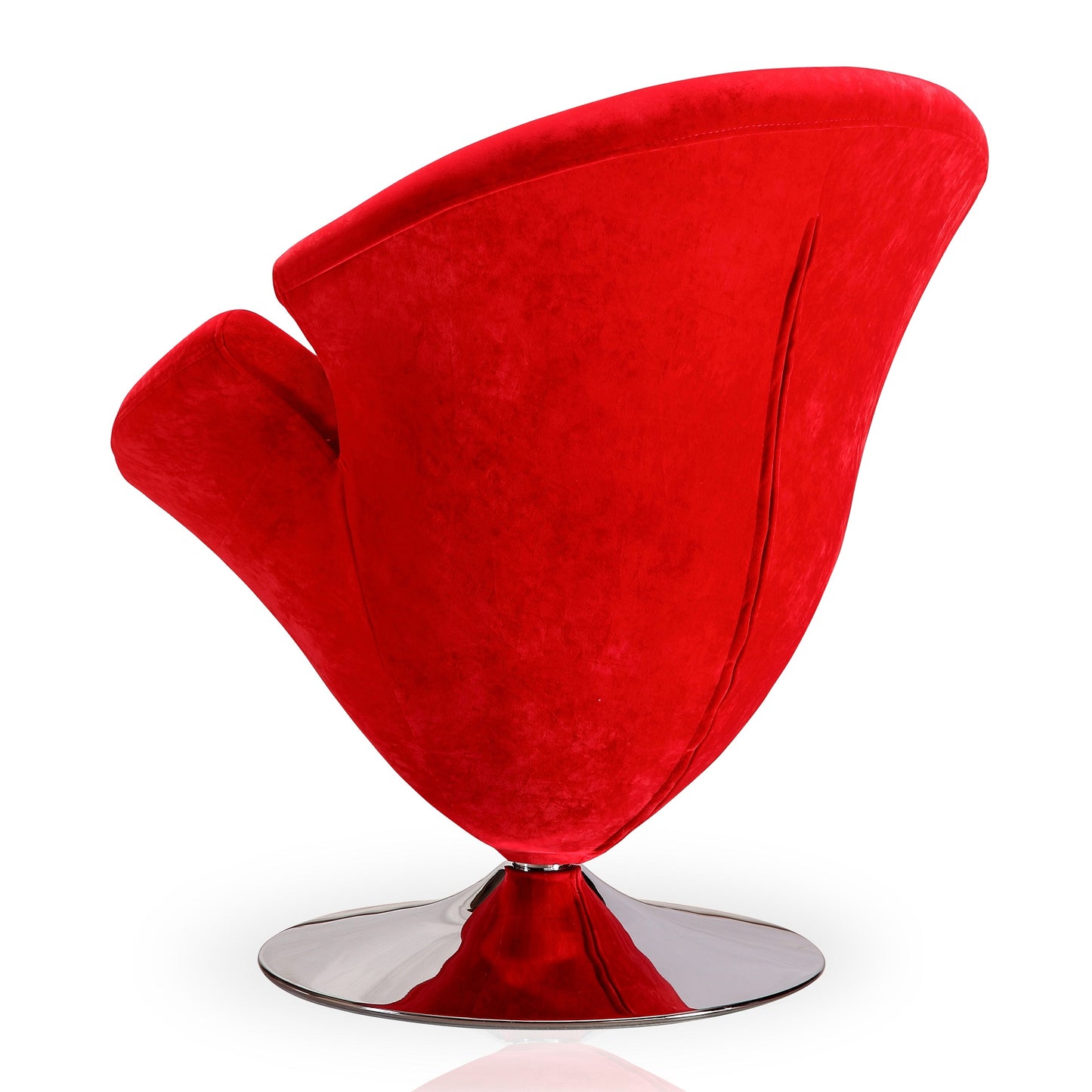 Tulip Modern Velvet Swivel Lounge Chair in Red AC029-RD