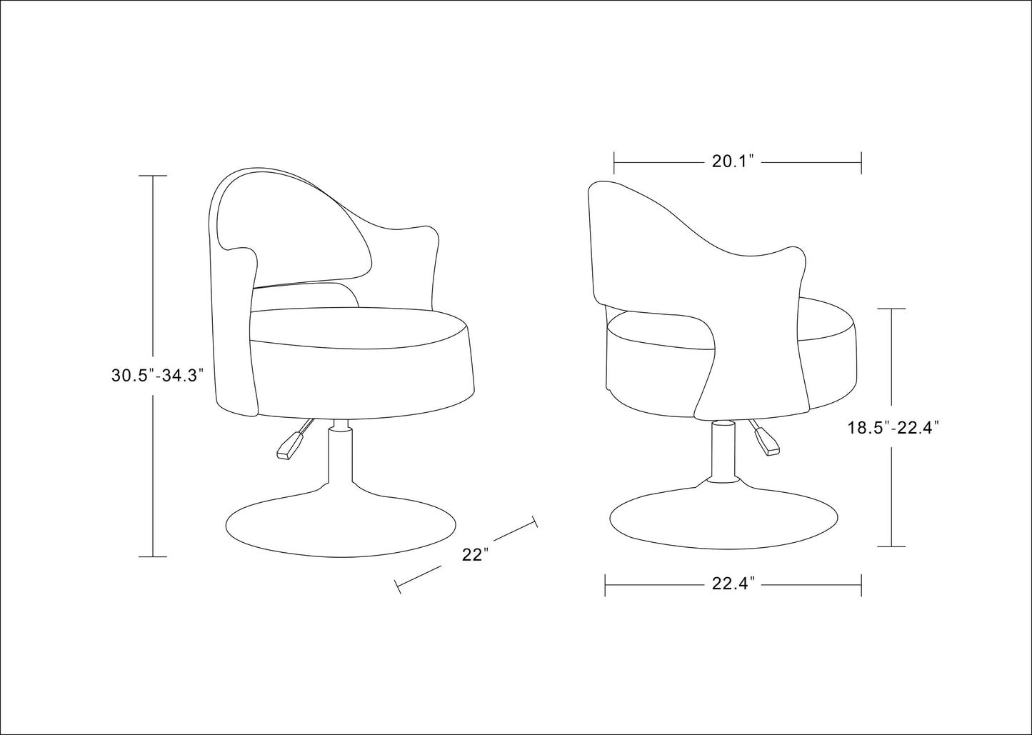 Manhattan Comfort Bopper White and Polished Chrome Faux Leather Adjustable Height Swivel Accent Chair AC033-WH
