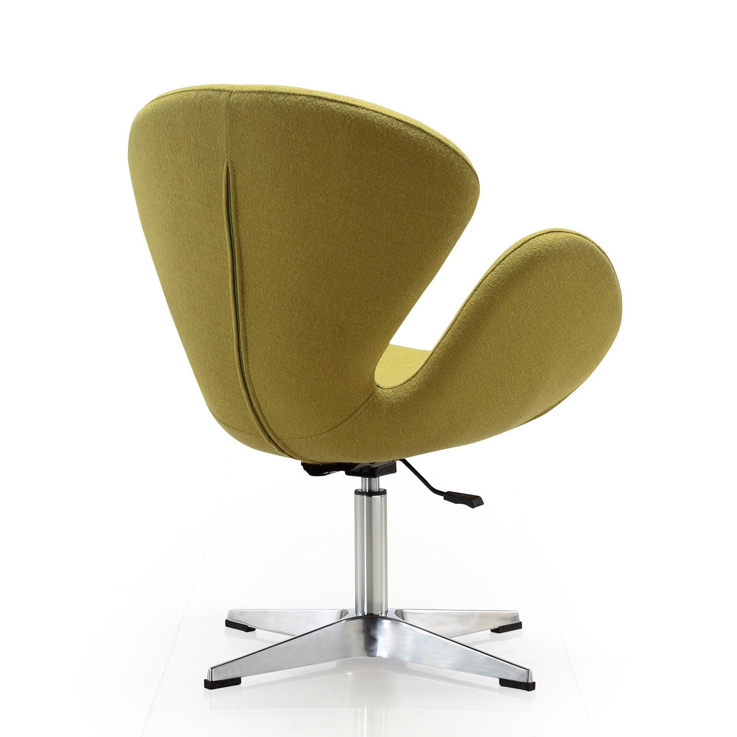 Manhattan Comfort Raspberry Green and Polished Chrome Wool Blend Adjustable Swivel Chair AC038-GR