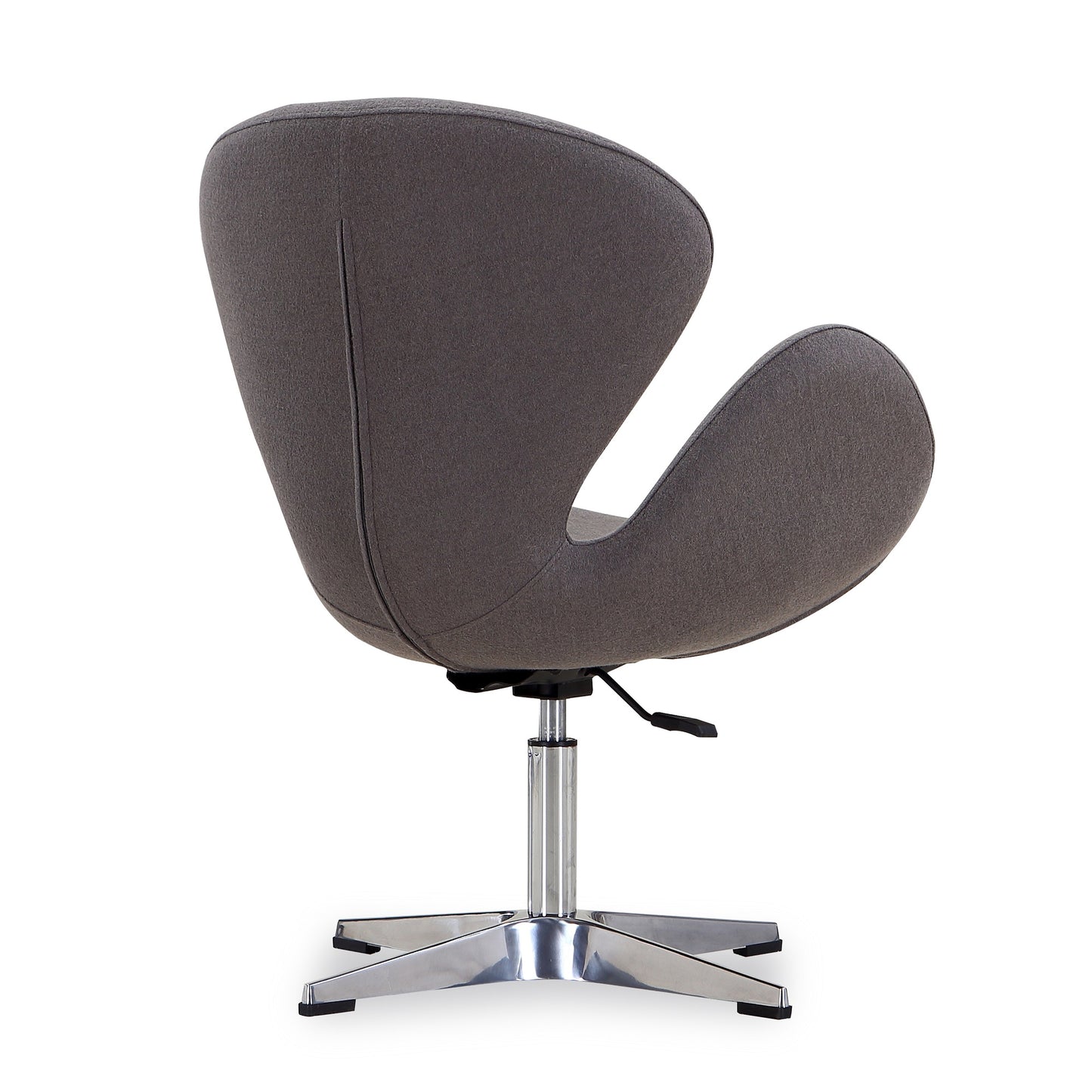 Manhattan Comfort Raspberry Grey and Polished Chrome Wool Blend Adjustable Swivel Chair AC038-GY