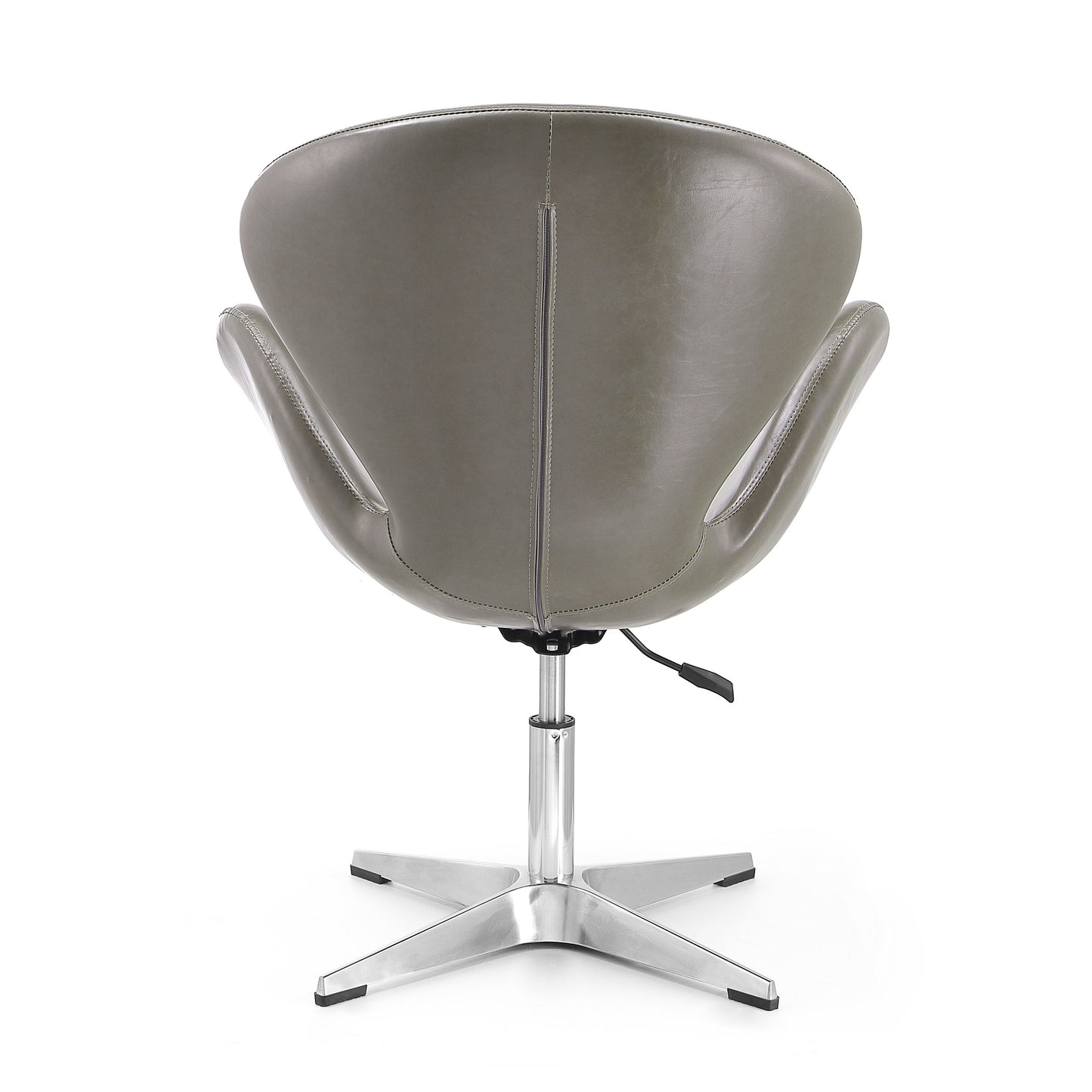 Manhattan Comfort Raspberry Pebble and Polished Chrome Faux Leather Adjustable Swivel Chair AC038-PE