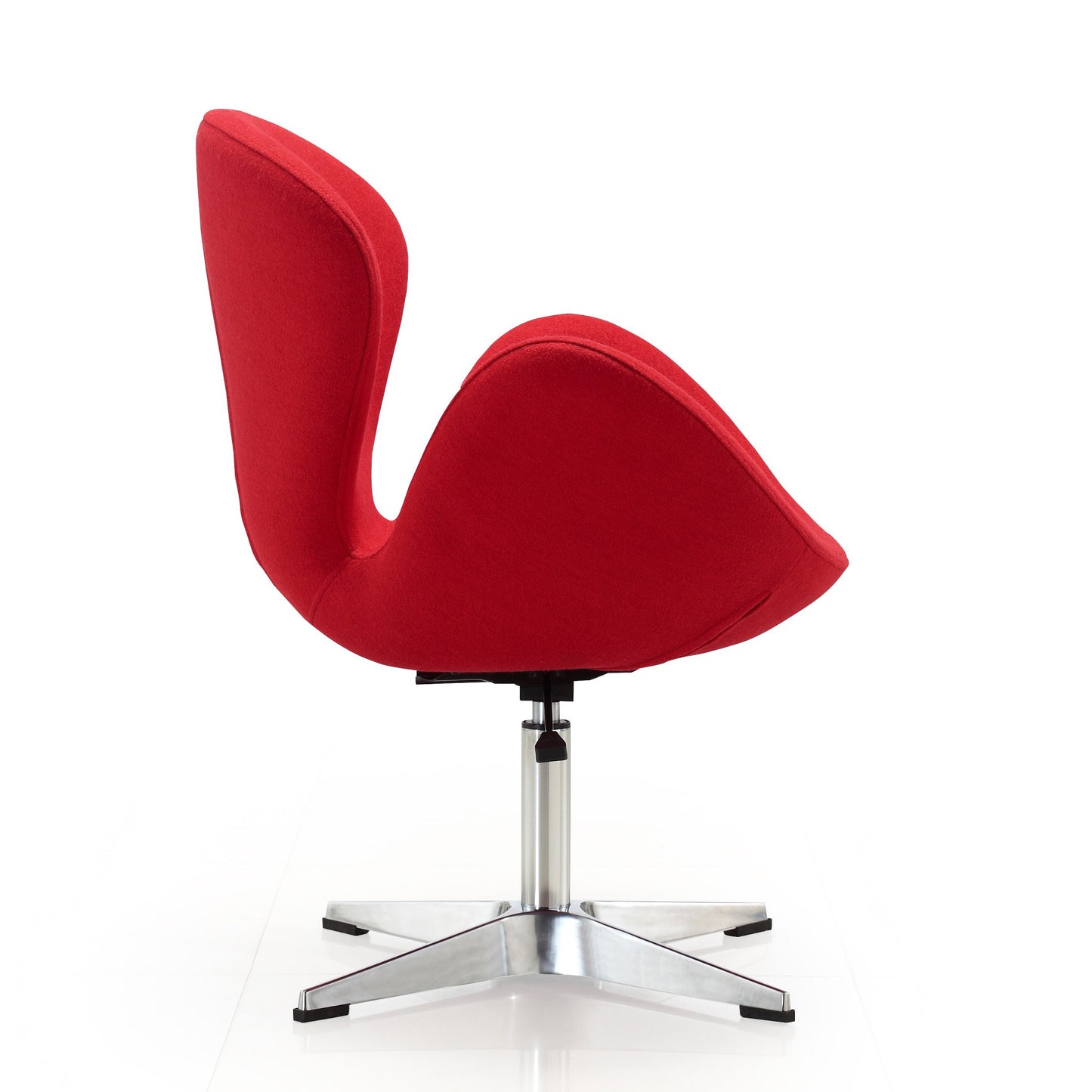 Manhattan Comfort Raspberry Red and Polished Chrome Wool Blend Adjustable Swivel Chair AC038-RD