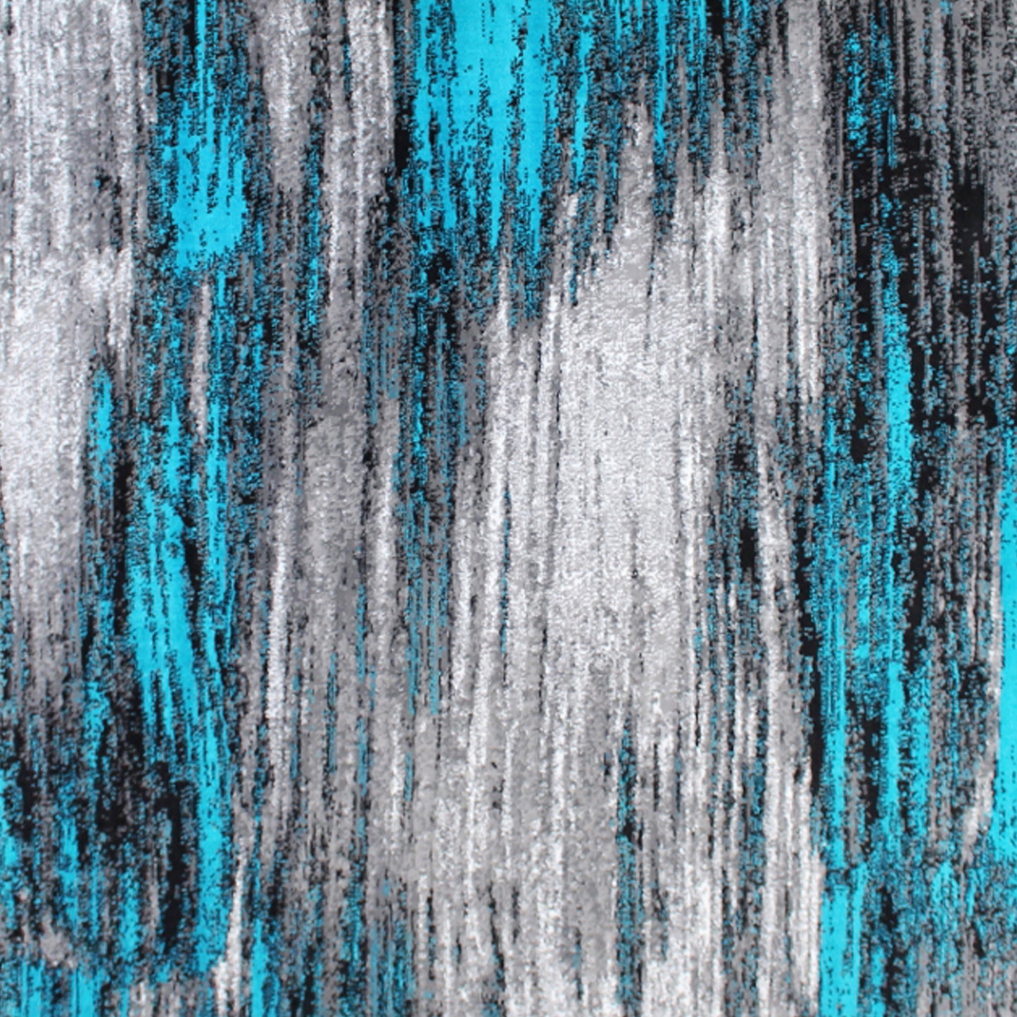 Rylan Collection 6' x 9' Turquoise Abstract Area Rug-Olefin Rug with Jute Backing for Hallway, Entryway, Bedroom, Living Room Turquoise