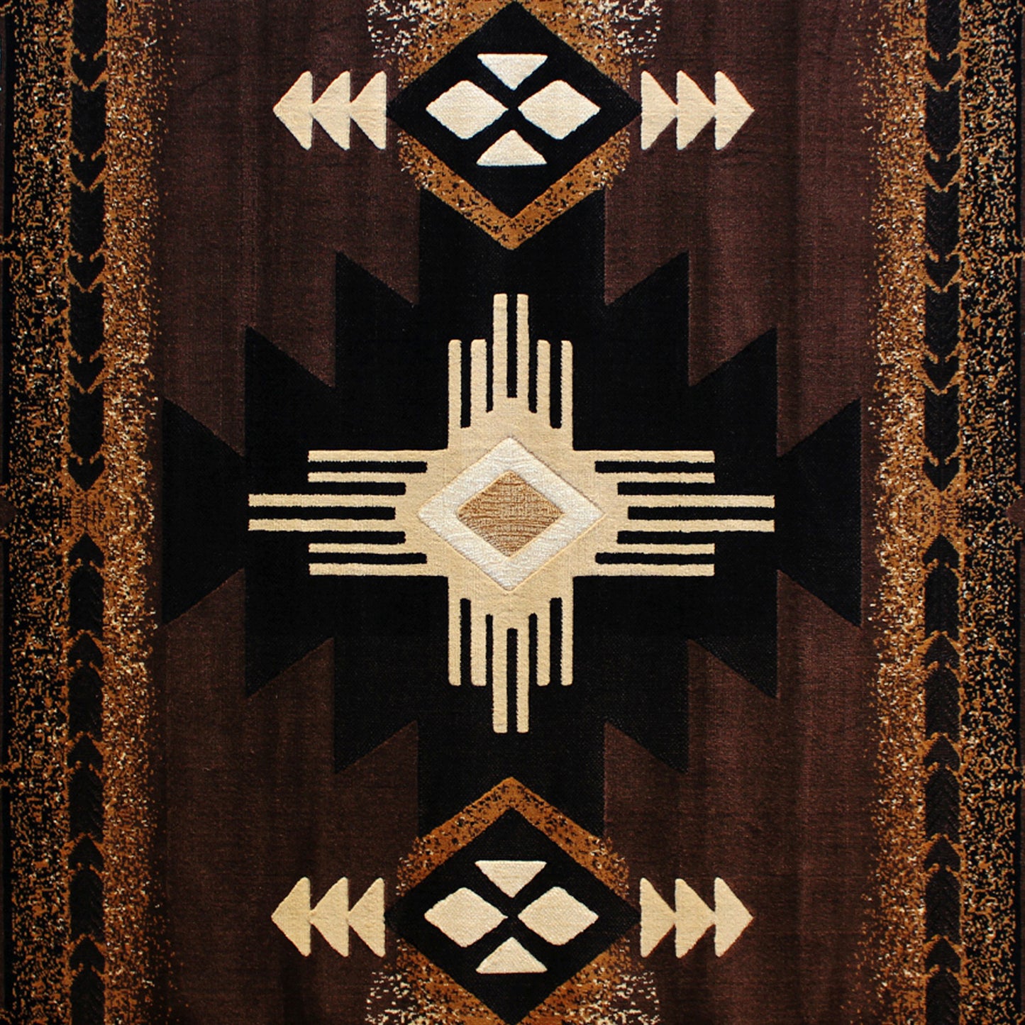 Mohave Collection 5' x 7' Chocolate Traditional Southwestern Style Area Rug - Olefin Fibers with Jute Backing Chocolate