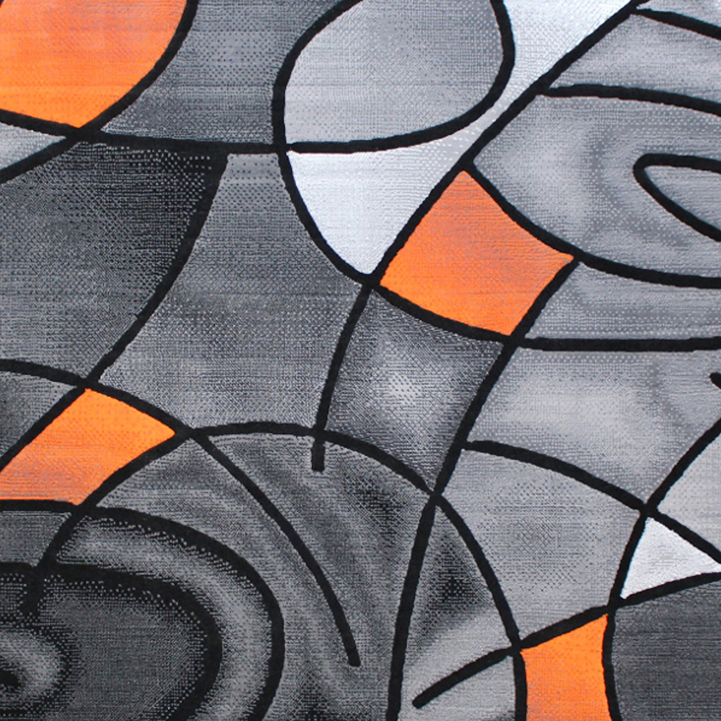 Jubilee Collection 5' x 7' Orange Abstract Area Rug - Olefin Rug with Jute Backing - Living Room, Bedroom, & Family Room Orange