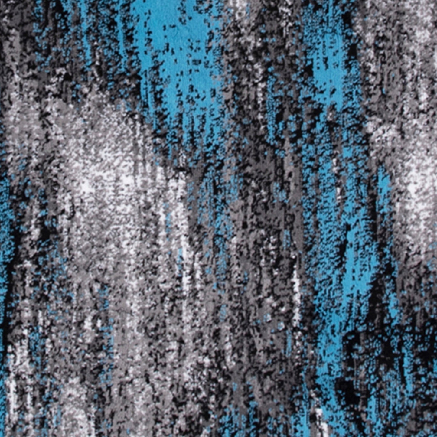 Rylan Collection 2' x 10' Blue Abstract Area Rug - Olefin Rug with Jute Backing for Hallway, Entryway, Bedroom, Living Room Blue