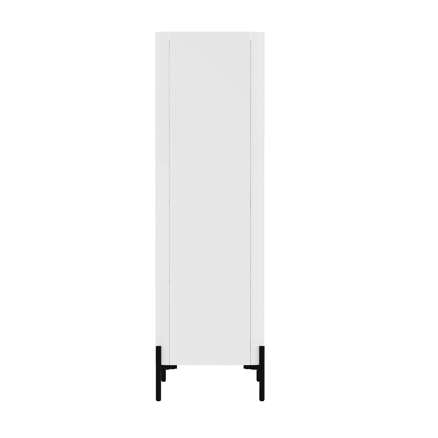 Abbey Modern 32" Tempered Glass Bookcase Cabinet in White (4-Shelf) BC002-WH