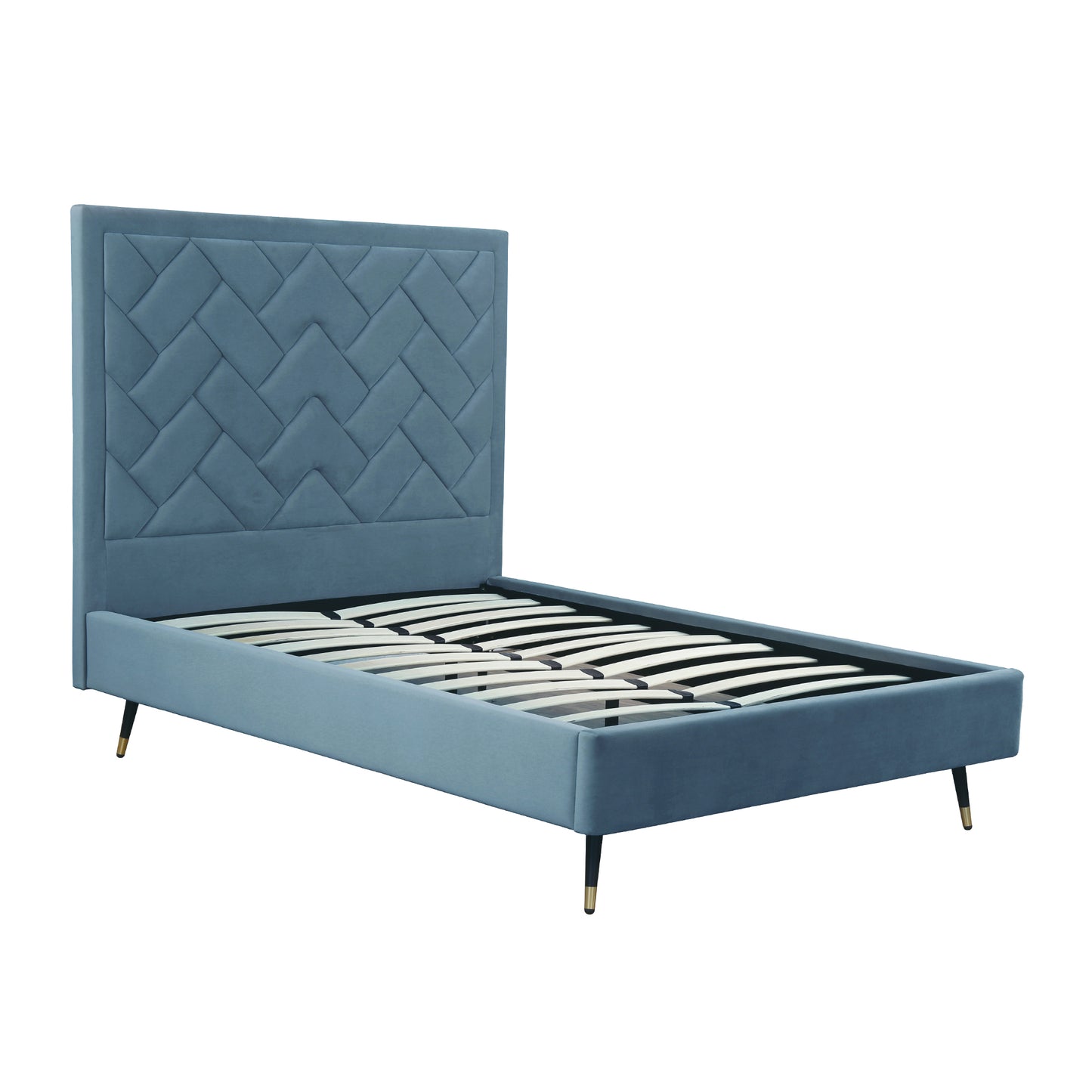 Crosby Modern Upholstered Velvet Full Bed in Blue BD009-FL-BL