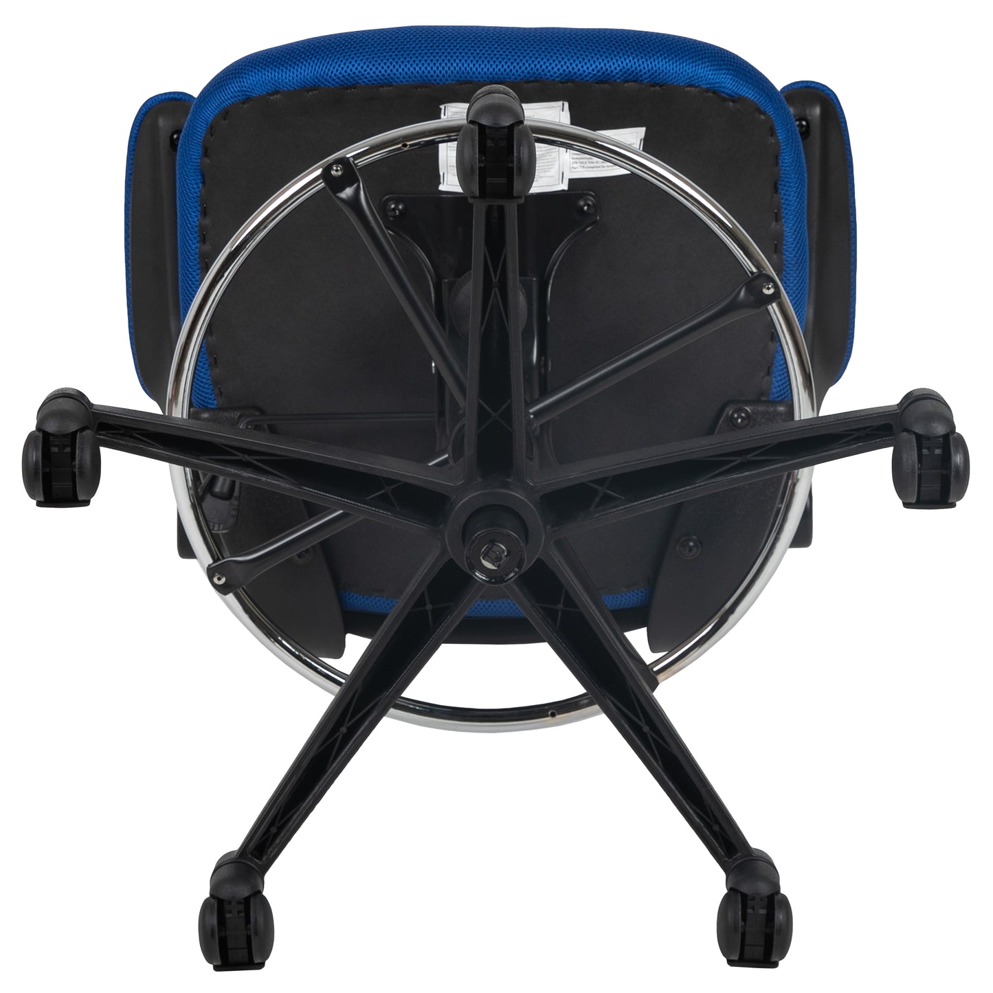 Kelista Mid-Back Blue Mesh Ergonomic Drafting Chair with Adjustable Foot Ring and Flip-Up Arms Blue Mesh/Black Frame