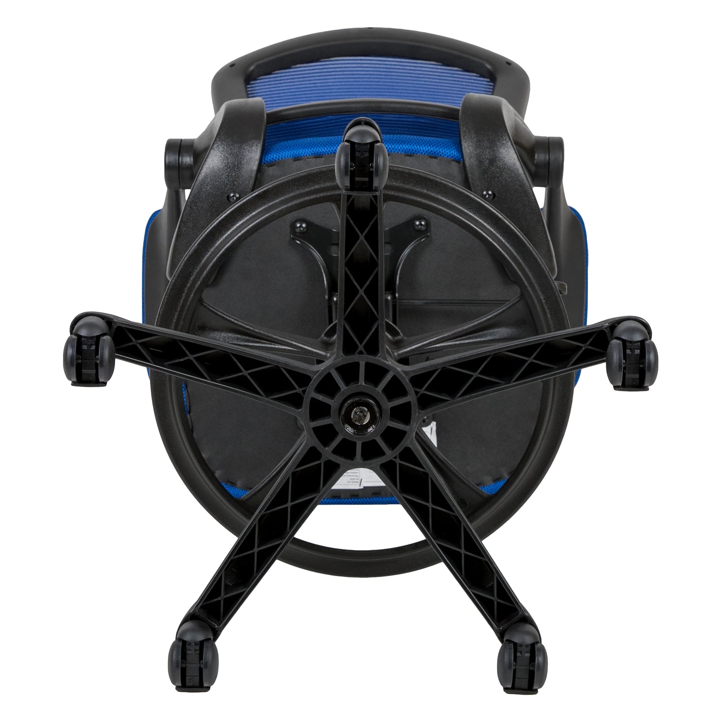 Kale Mid-Back Blue Mesh Ergonomic Drafting Chair with Adjustable Foot Ring and Flip-Up Arms Blue