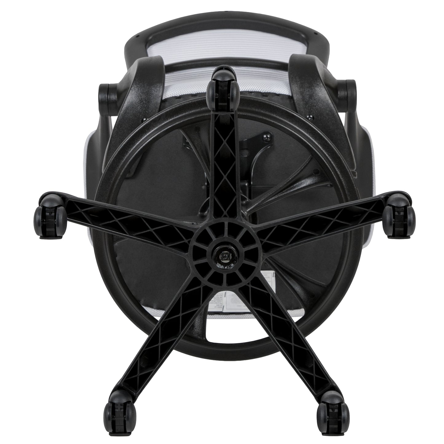 Kale Mid-Back White Mesh Ergonomic Drafting Chair with Adjustable Foot Ring and Flip-Up Arms White