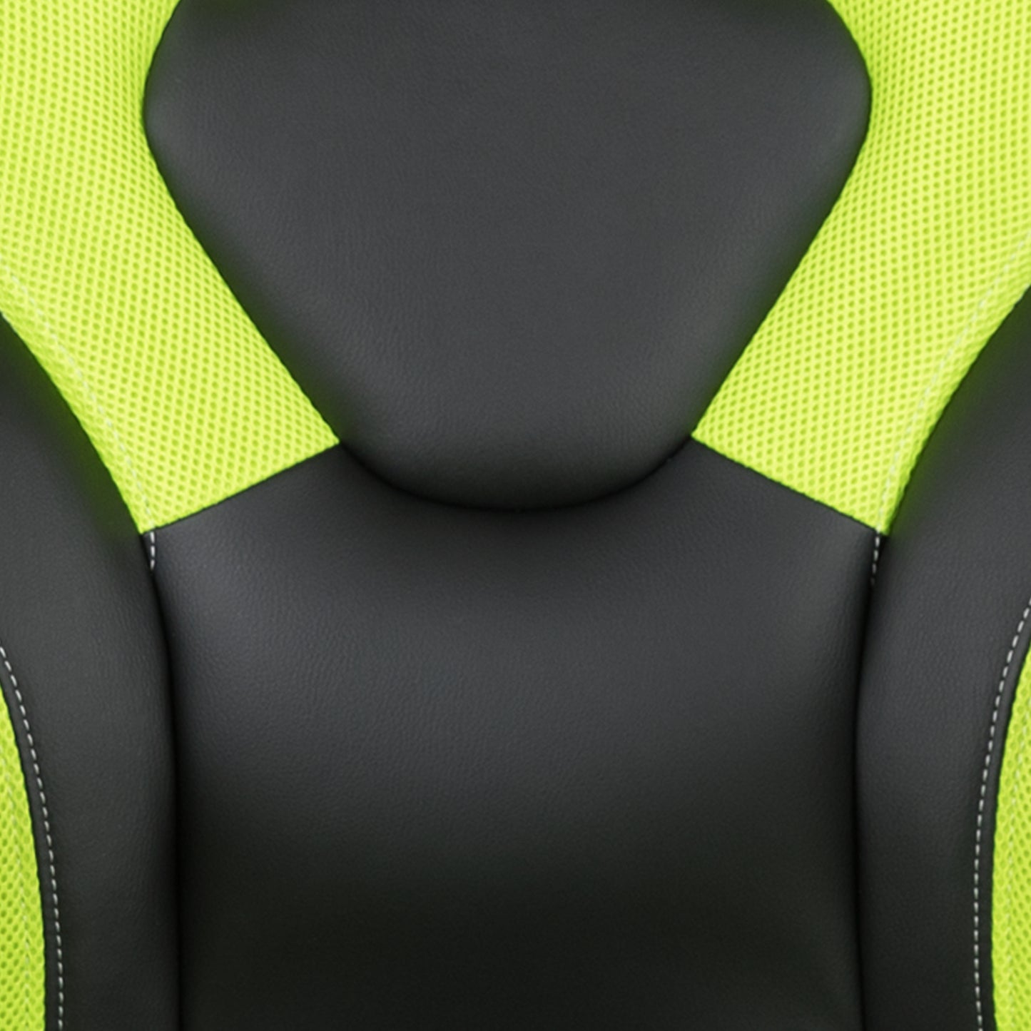 Optis Black Gaming Desk and Green/Black Racing Chair Set with Cup Holder, Headphone Hook & 2 Wire Management Holes Green
