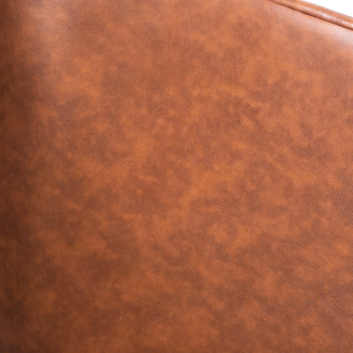 Dean Club Style Commercial Barrel Accent Armchair with 360 Degree Swivel Metal Base and Sloped Armrests in Brown LeatherSoft Upholstery Brown LeatherSoft