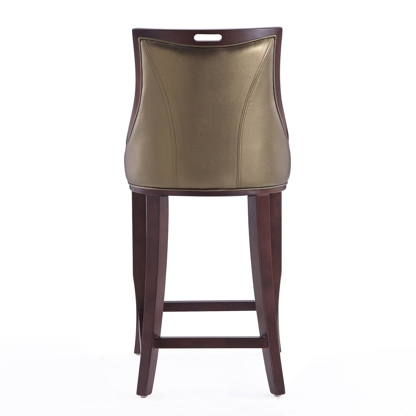 Manhattan Comfort Emperor 41 in. Bronze and Walnut Beech Wood Bar Stool BS008-BZ