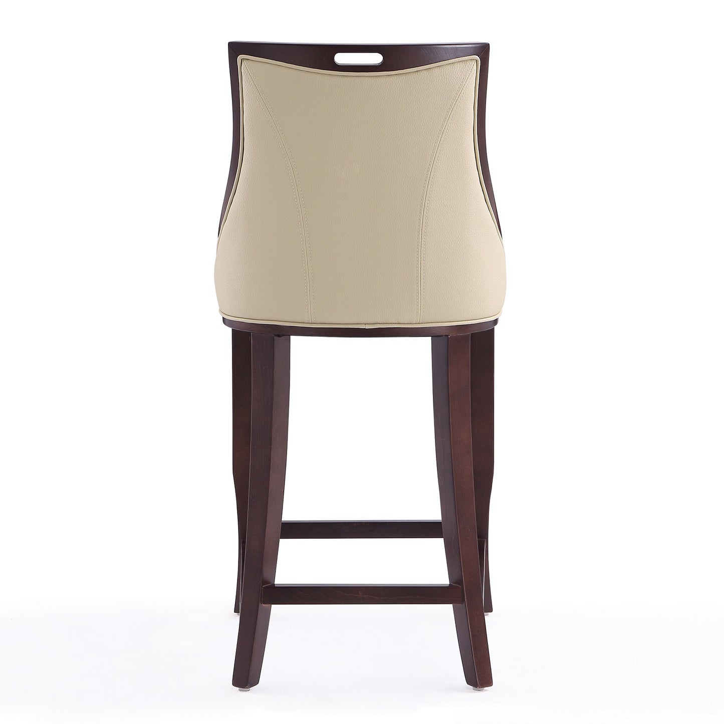 Manhattan Comfort Emperor 41 in. Cream and Walnut Beech Wood Bar Stool BS008-CR