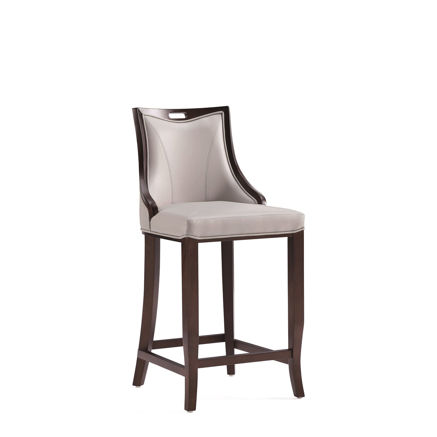 Emperor Traditional Wood Upholstered Barstool in Light Gray BS008-LG