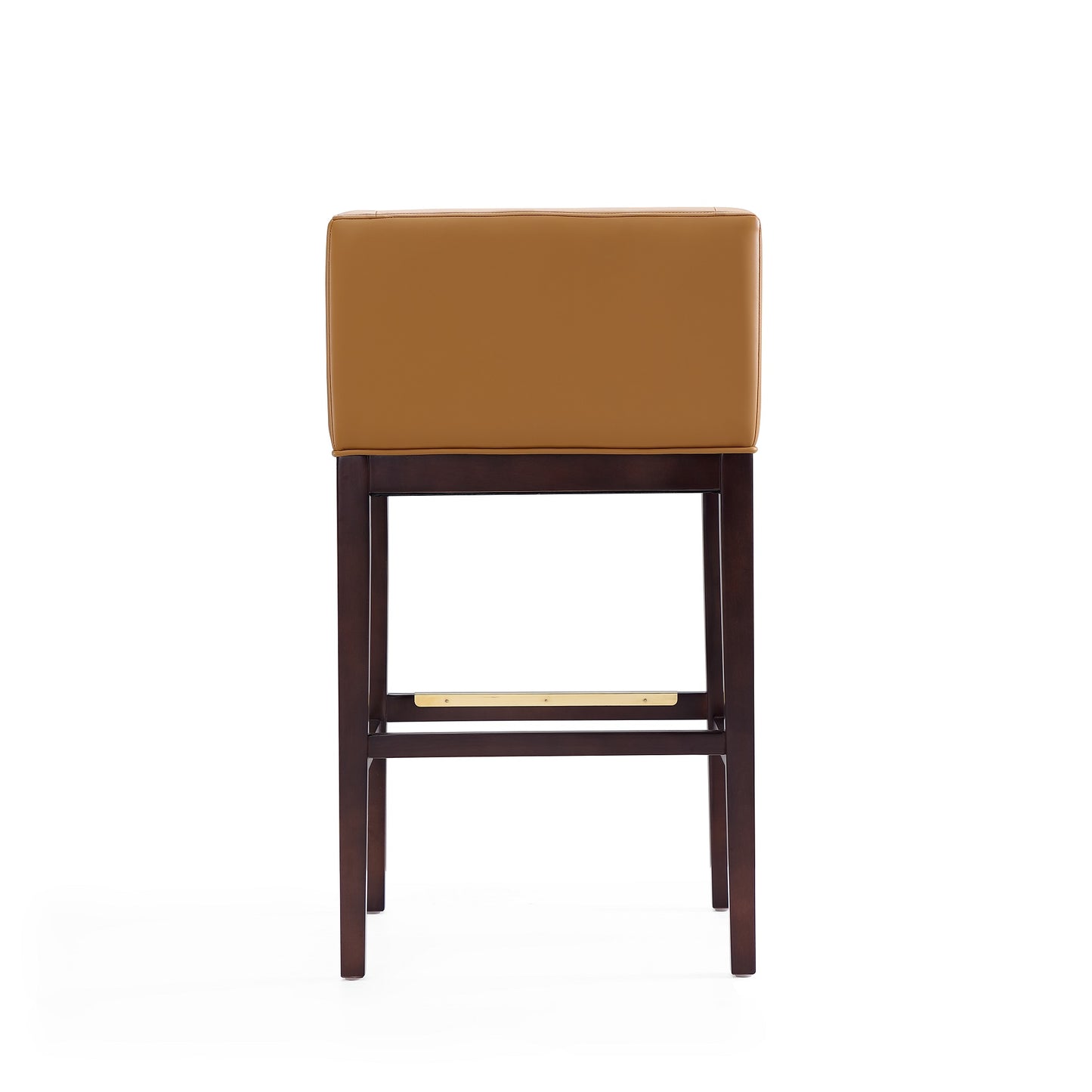 Manhattan Comfort Kingsley 38 in. Camel and Dark Walnut Beech Wood Barstool BS012-CL