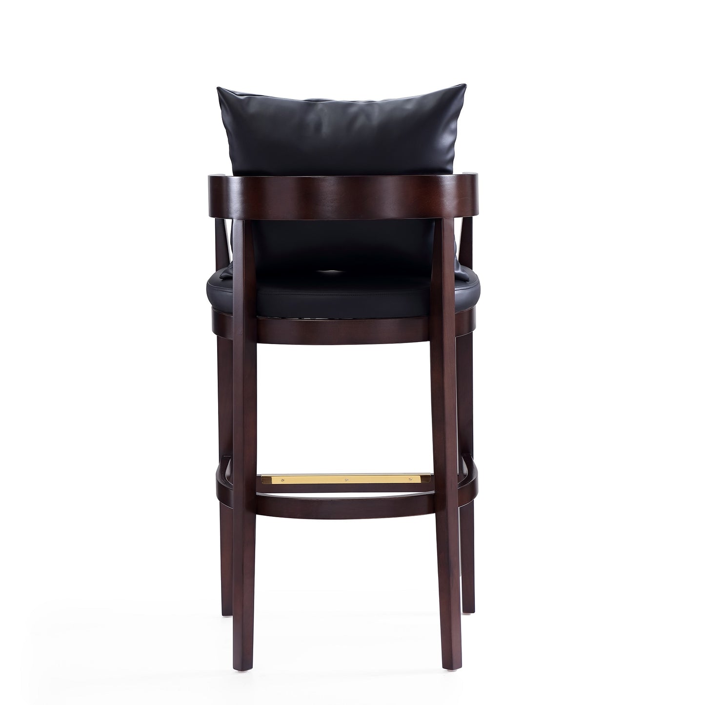 Ritz Mid-Century Modern Wood Upholstered Barstool in Black BS013-BK