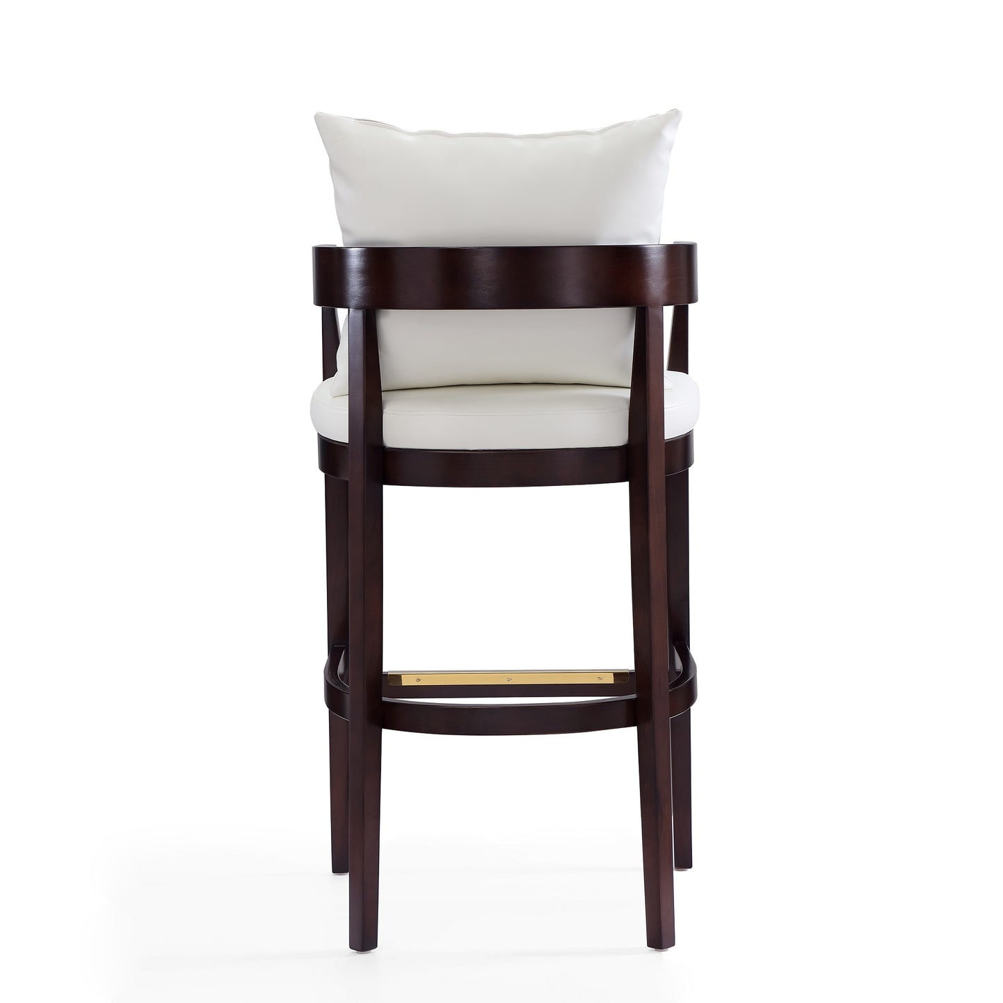 Ritz Mid-Century Modern Wood Upholstered Barstool in Ivory BS013-IV