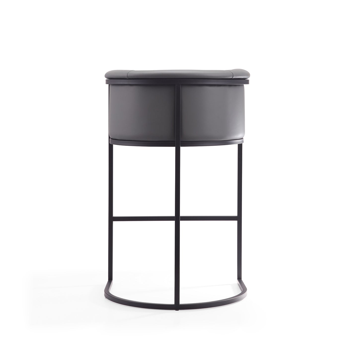 Manhattan Comfort Cosmopolitan 37.8 in. Grey and Black Metal Barstool BS015-GY