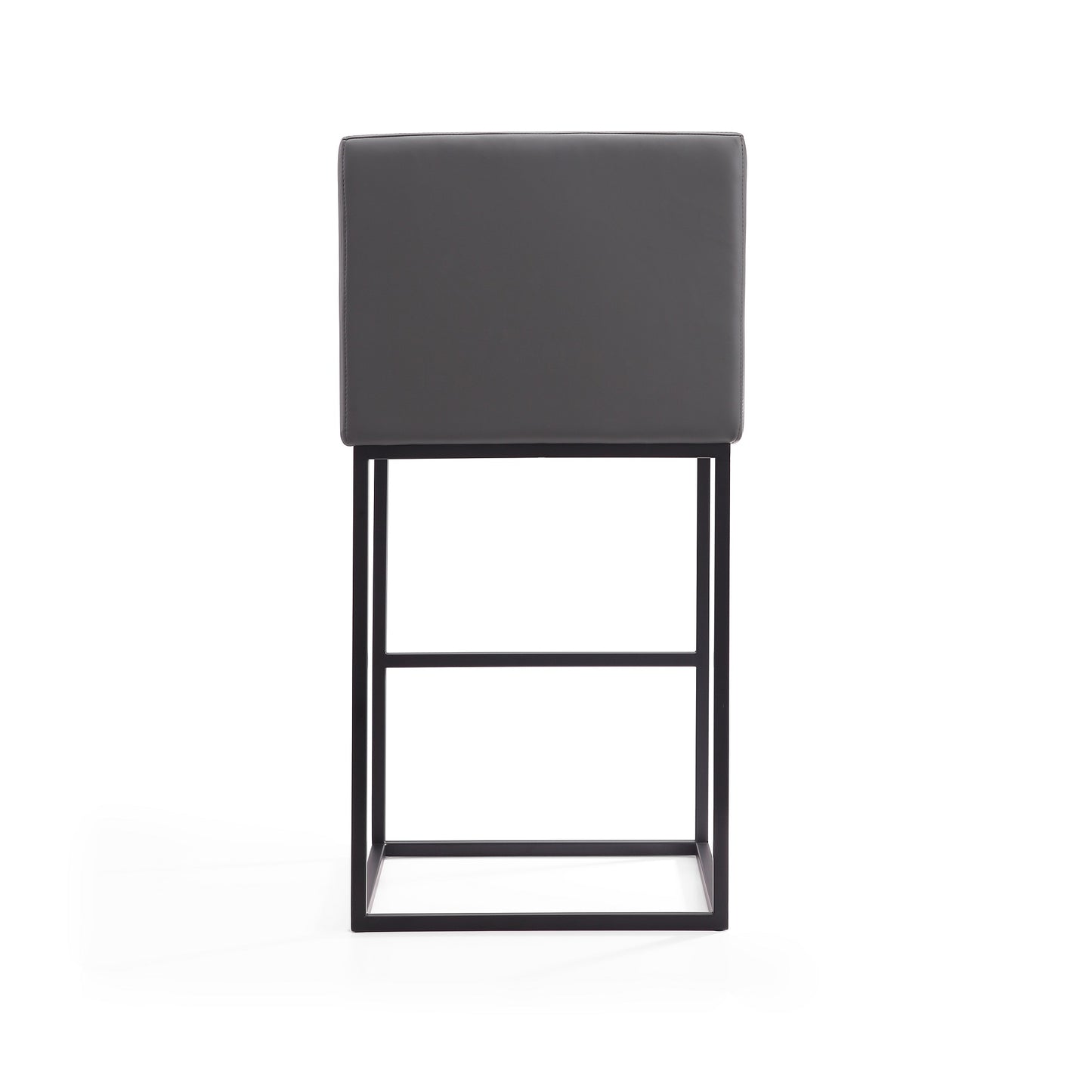 Ambassador Mid-Century Modern Metal Upholstered Barstool in Gray BS017-GY
