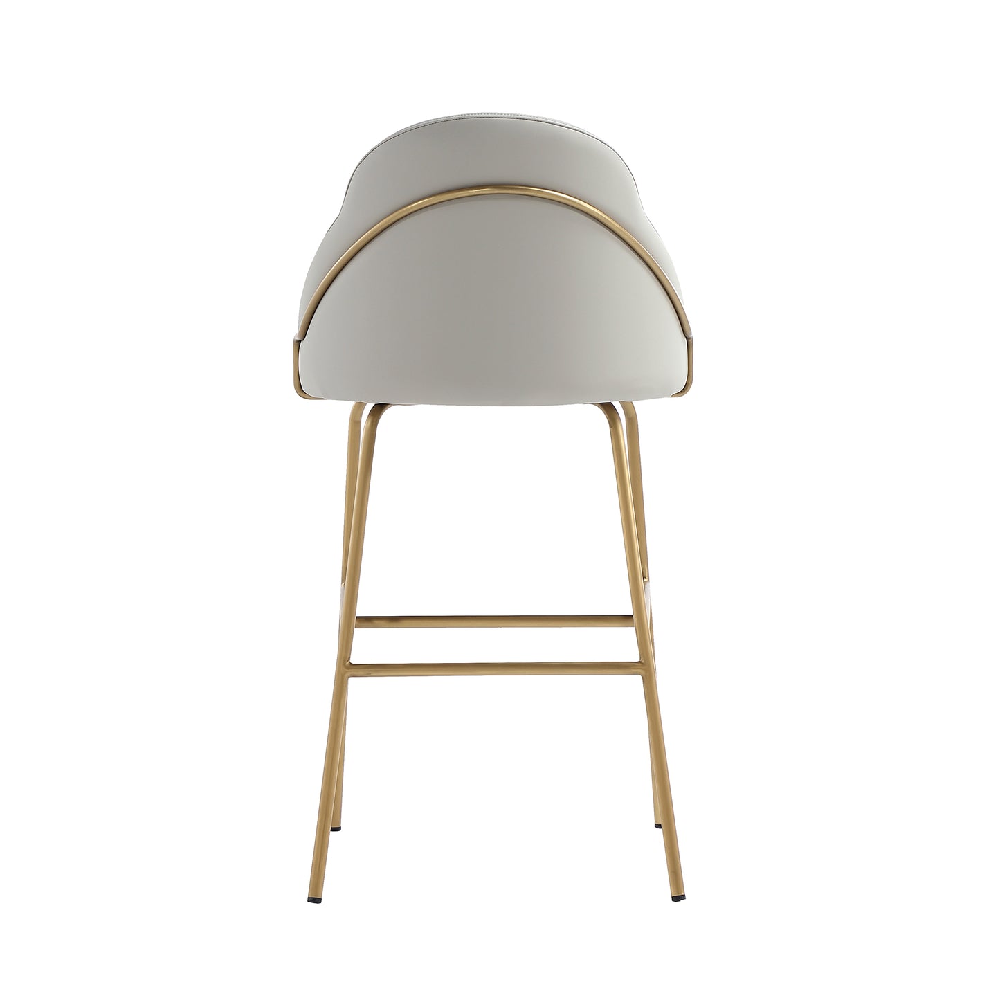 Gracie Modern Metal Upholstered Barstool in Stone Gray and Gold BS022-GST