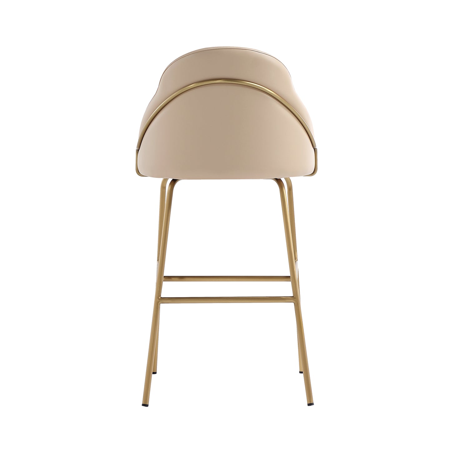 Gracie Modern Metal Upholstered Barstool in Tan and Gold BS022-GTN
