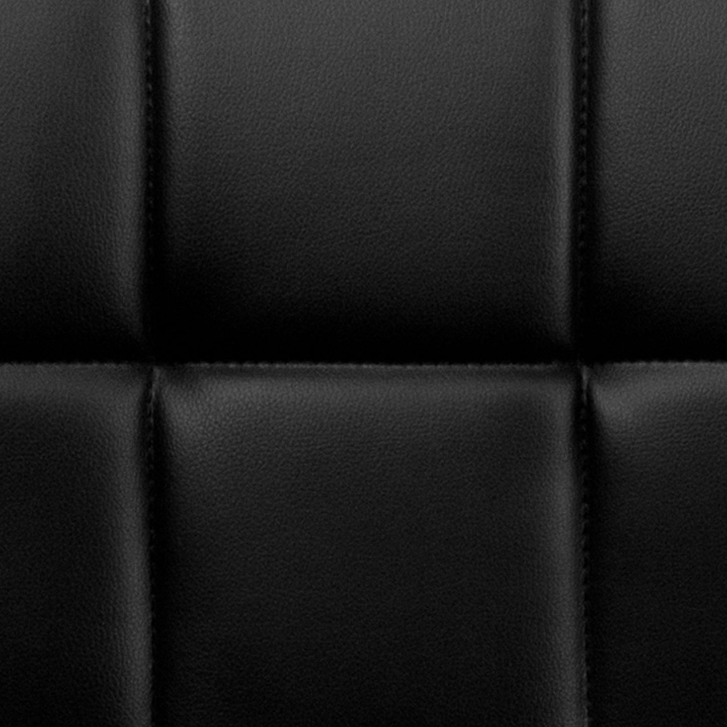 Genna Contemporary Black Quilted Vinyl Adjustable Height Barstool with Arms and Chrome Base Black