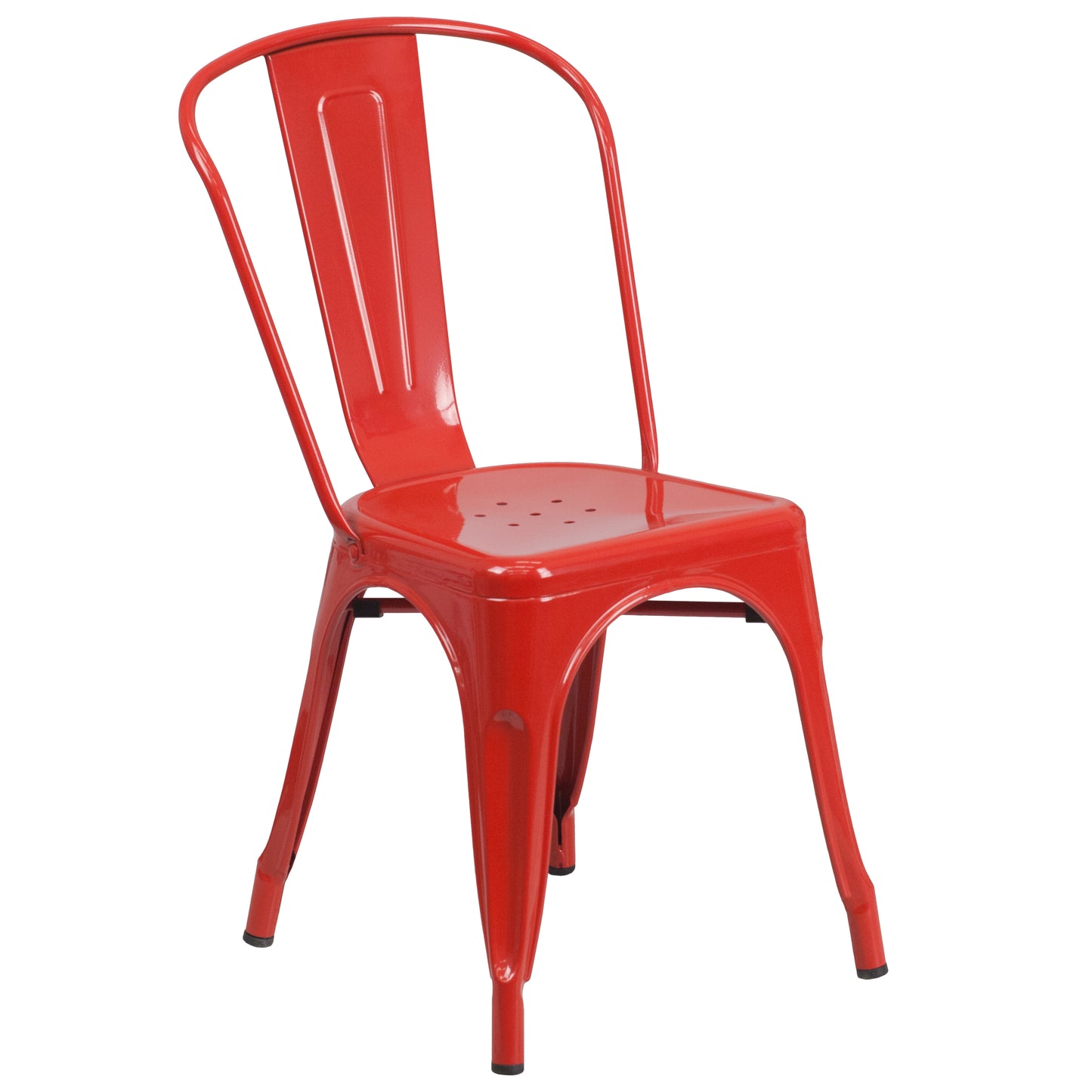 Dalton Commercial Grade 30" Round Red Metal Indoor-Outdoor Table Set with 4 Cafe Chairs Red CH-51090TH-4-18CAFE-RED-GG
