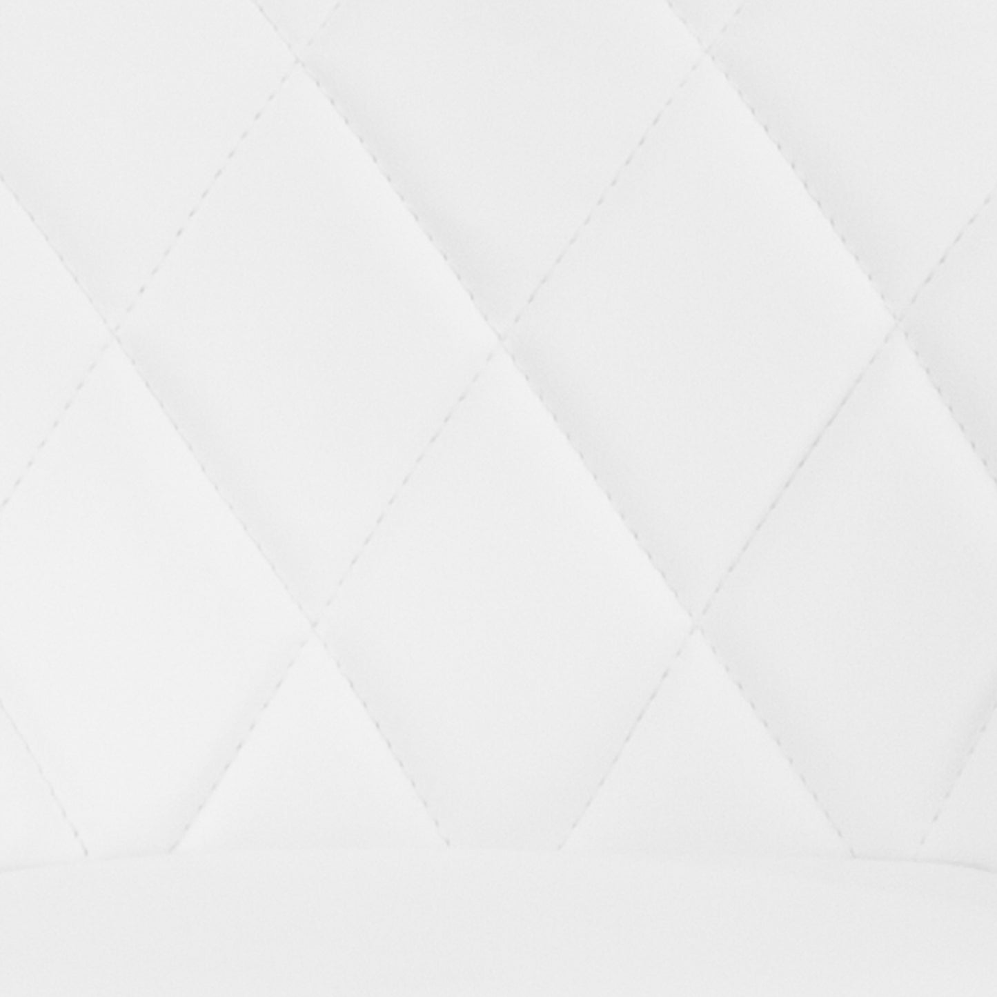 Dale Contemporary White Vinyl Bucket Seat Adjustable Height Barstool with Diamond Pattern Back and Chrome Base White