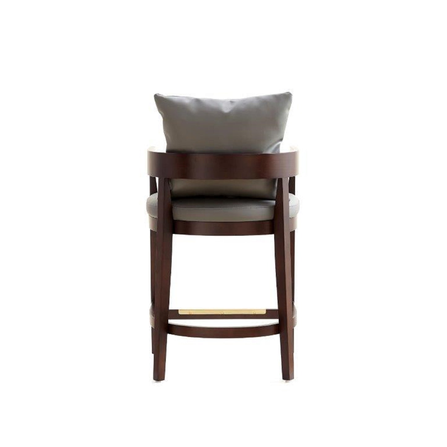Manhattan Comfort Ritz 34 in. Grey and Dark Walnut Beech Wood Counter Height Bar Stool CS006-GY