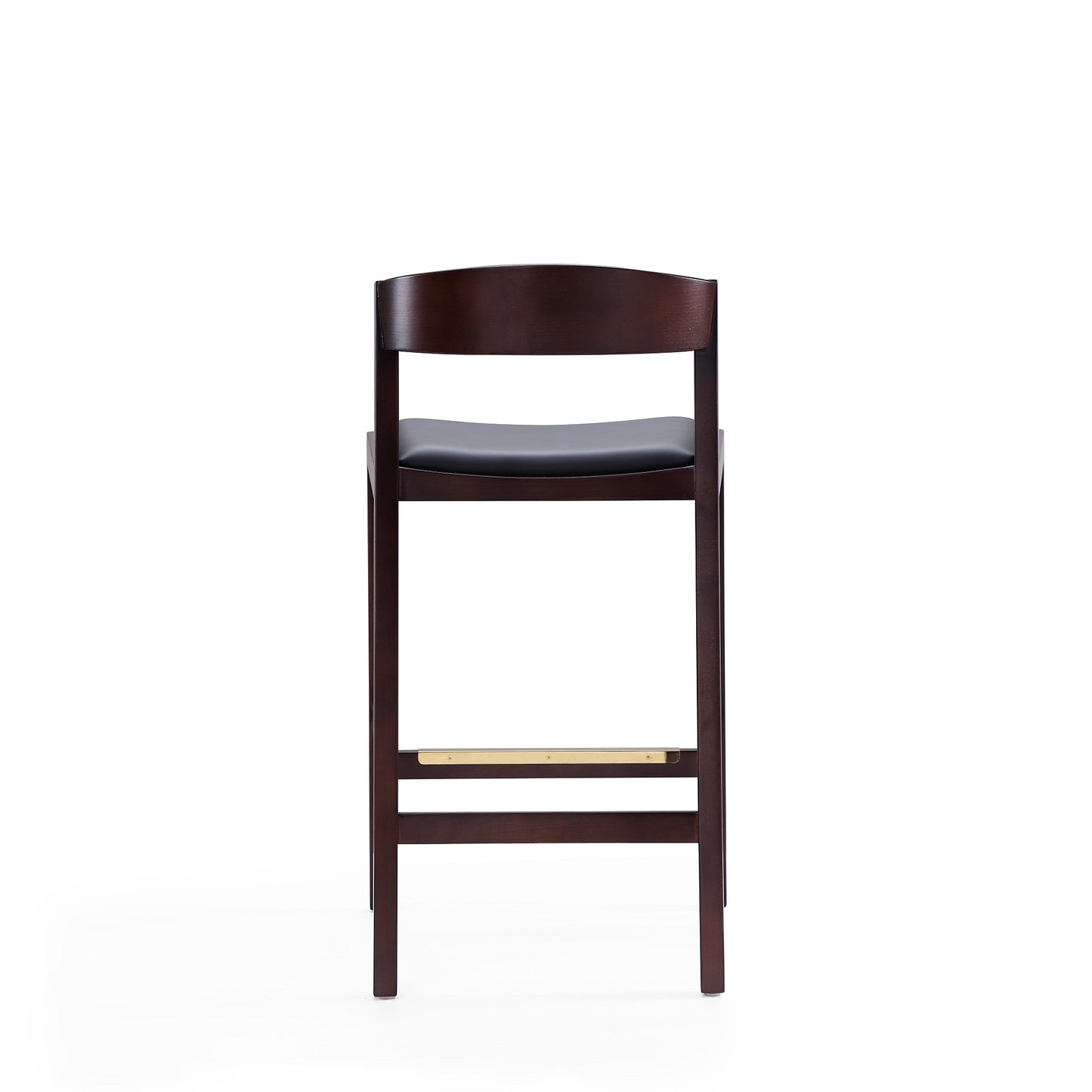 Klismos Mid-Century Modern Wood Upholstered Counter Stool in Black CS007-BK