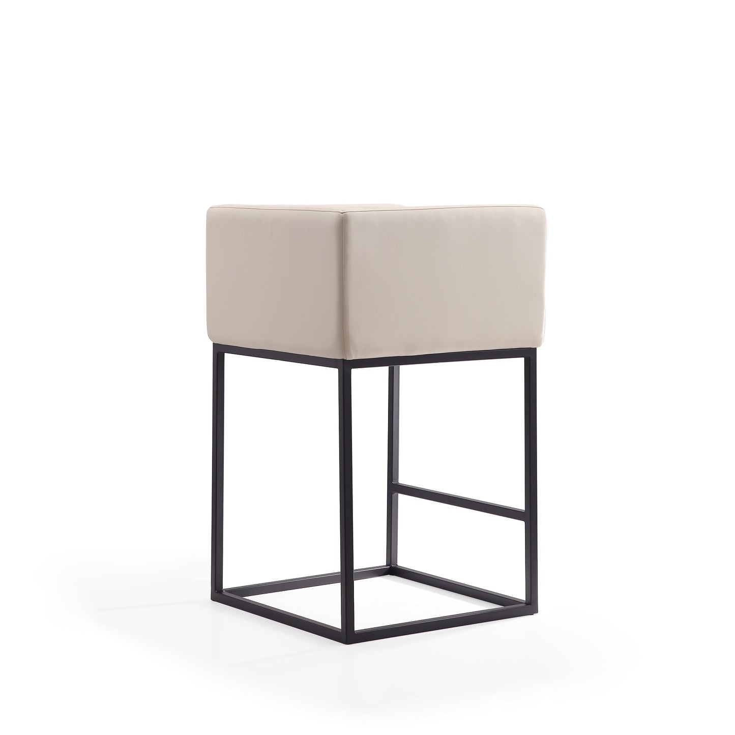 Embassy Mid-Century Modern Metal Upholstered Counter Stool in Cream CS011-CR