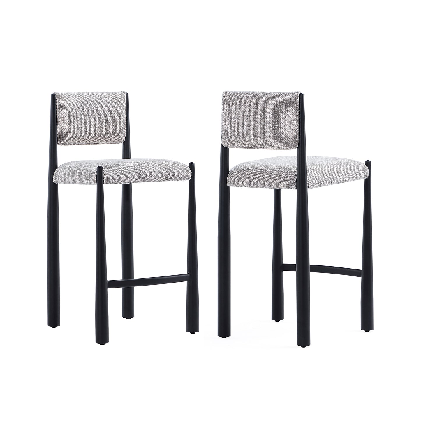 Lennor Mid-Century Modern Metal Boucle Counter Stool in Champagne CS1529-1