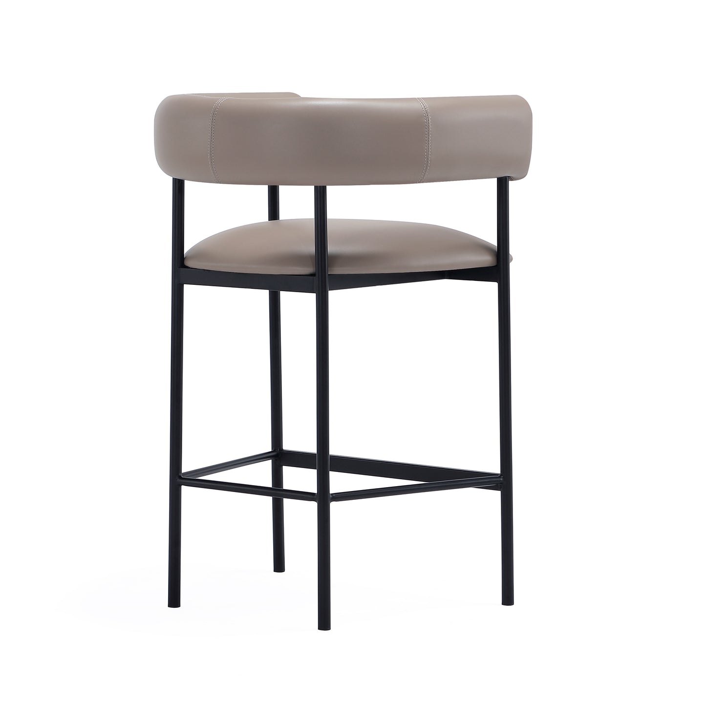 Onda Contemporary Metal Vegan Leather Counter Stool in Taupe CS1637-2