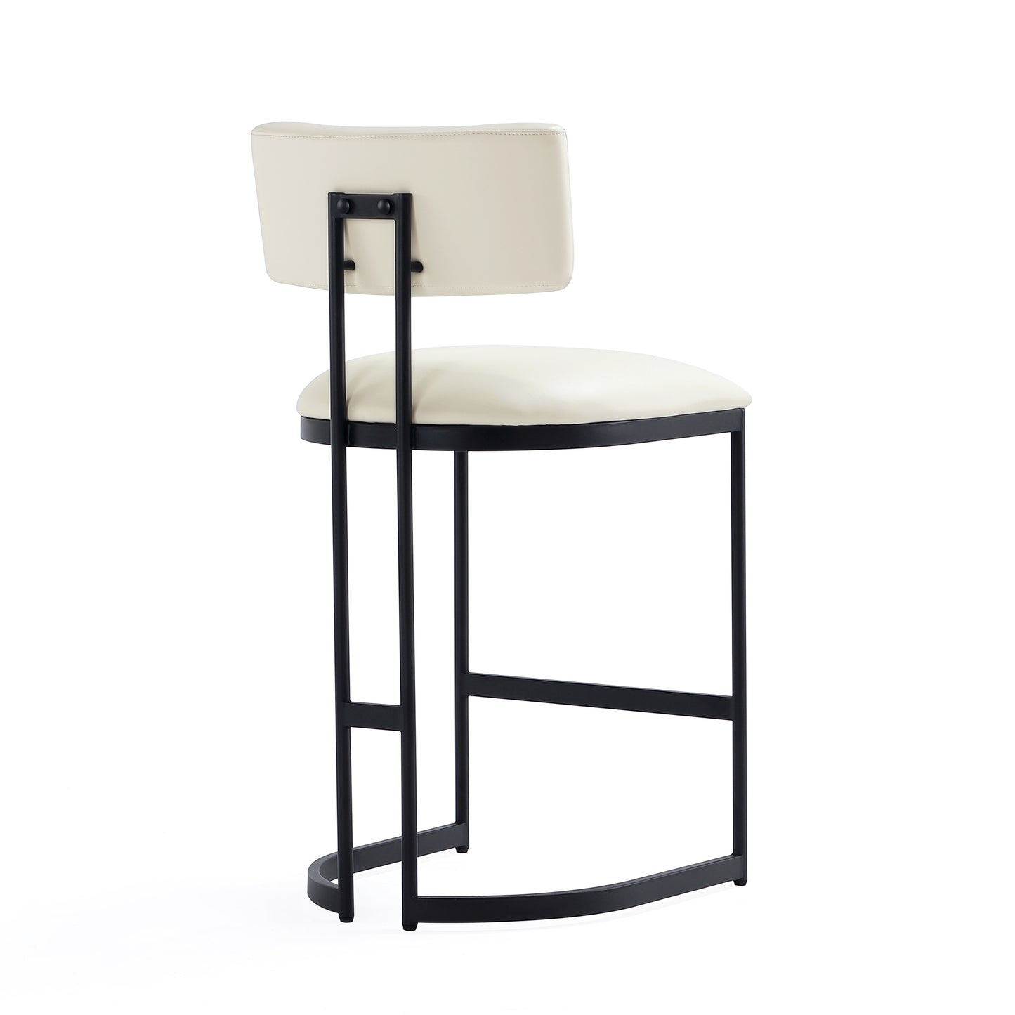 Juno Contemporary Modern Metal Vegan Leather Counter Stool in Ivory CS1640-1