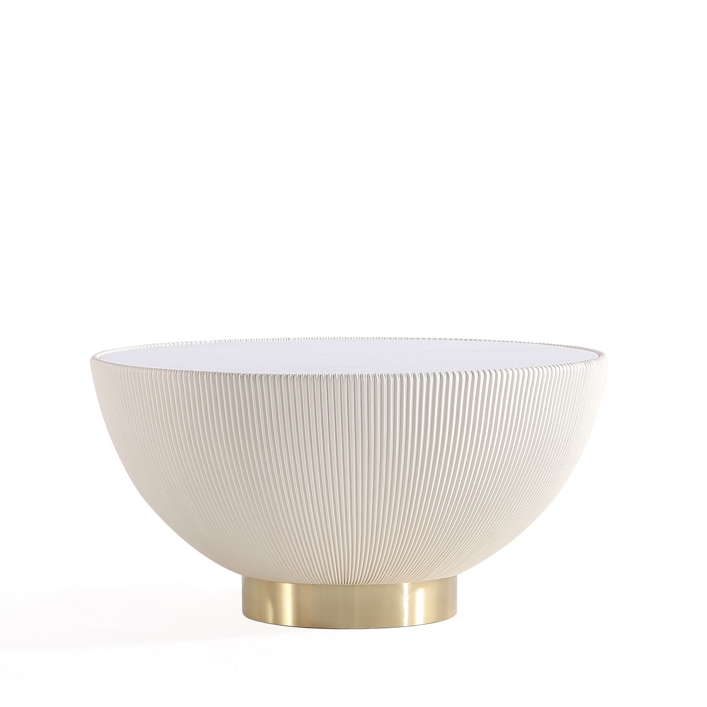 Anderson Modern Sintered Stone Top Upholstered Coffee Table in Cream CT012-CR