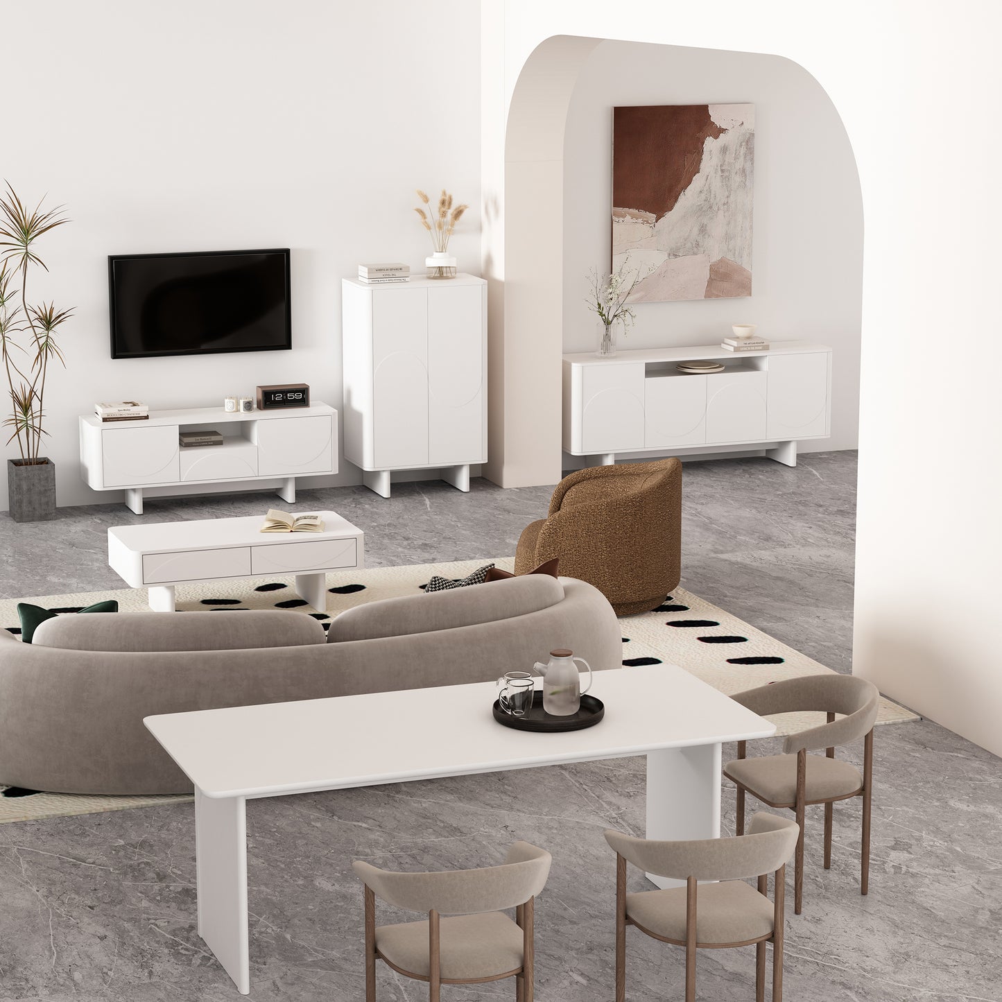 Ella Modern 47" Coffee Table in White CT020-WH