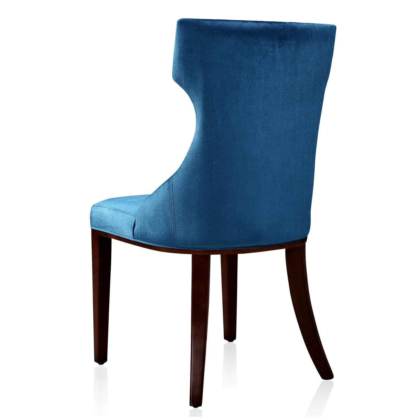 Reine Traditional Wood Upholstered Dining Chair in Cobalt Blue - Set of 2 DC007-CB