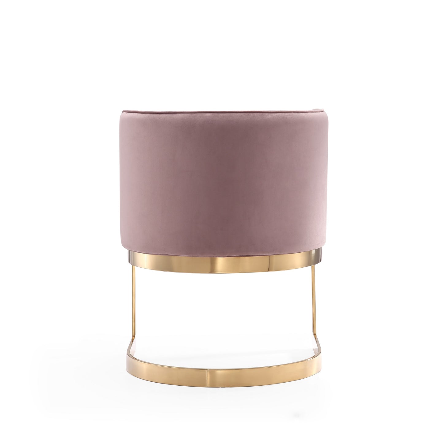 Manhattan Comfort Aura Blush and Polished Brass Velvet Dining Chair DC026-BH
