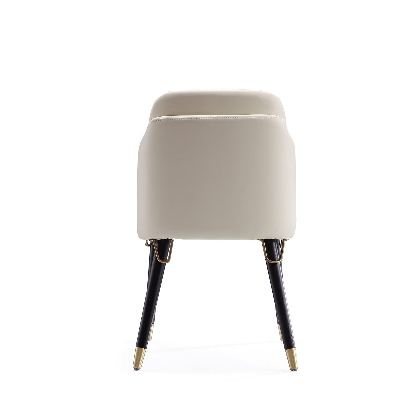 Manhattan Comfort Estelle Cream and Black Faux Leather Dining Chair DC042-CR