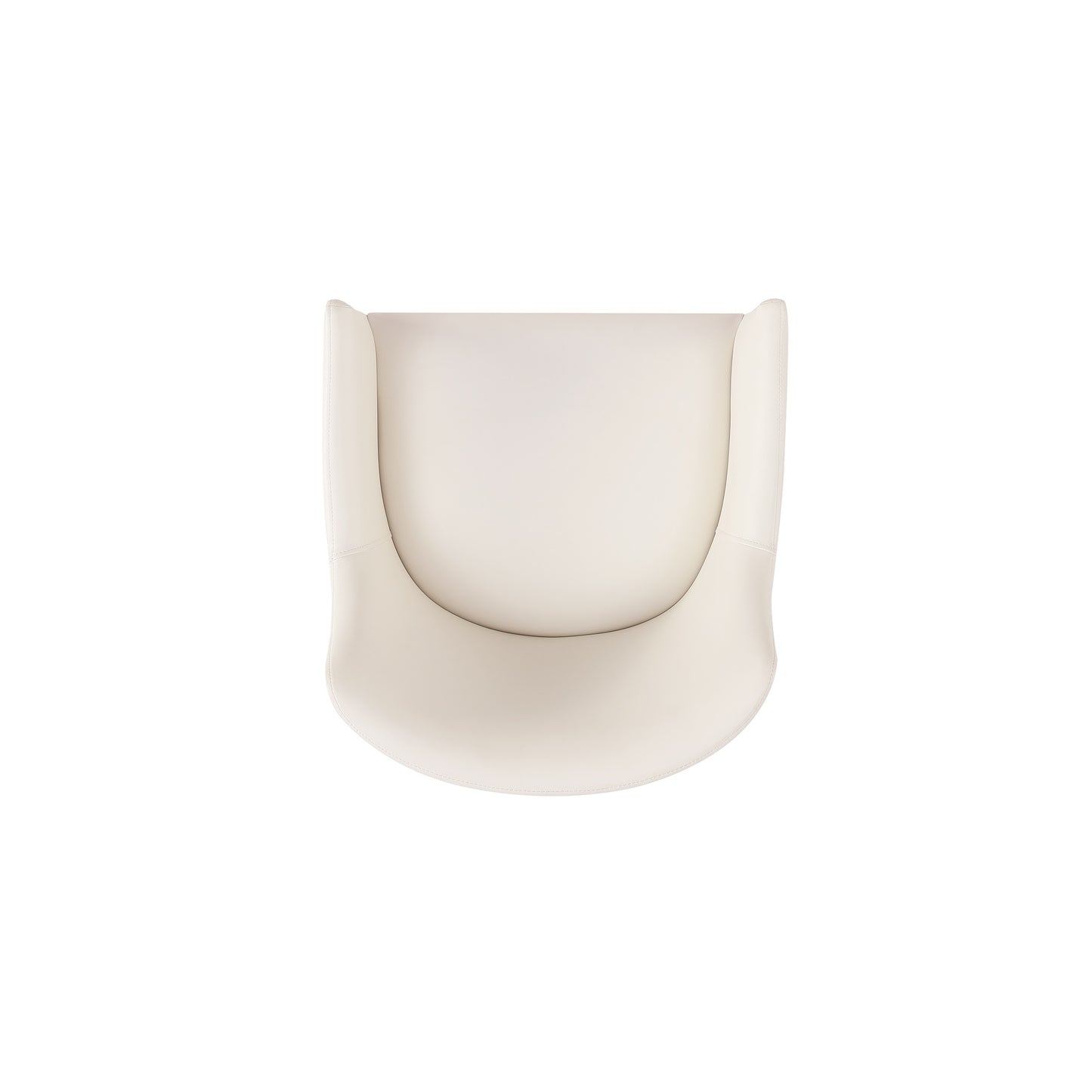 Gansevoort Modern Wood Vegan Leather Armchair in Ivory DC051AR-CR