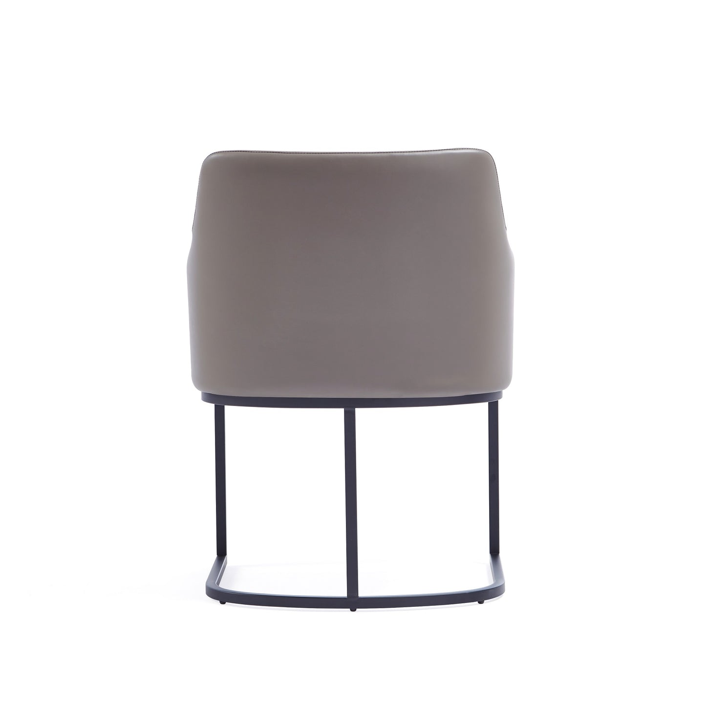 Serena Modern Metal Vegan Leather Armchair in Taupe DC056AR-GY
