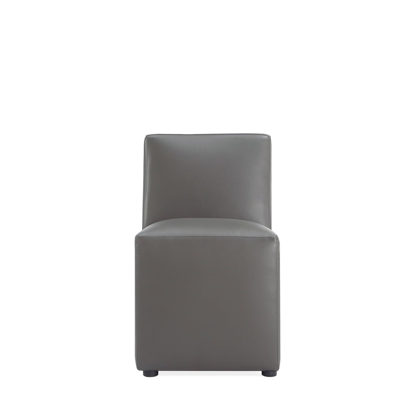 Anna Square Modern Vegan Leather Dining Chair in Graphite DC058-PE